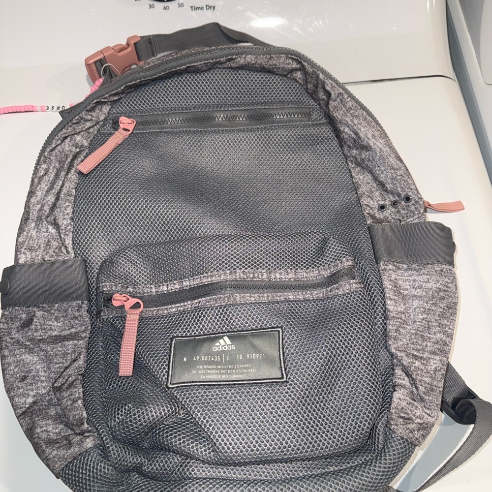 Adidas Gray and Pink Backpack
